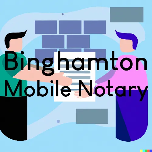 Binghamton, NY Mobile Notary Signing Agents in zip code area 13905