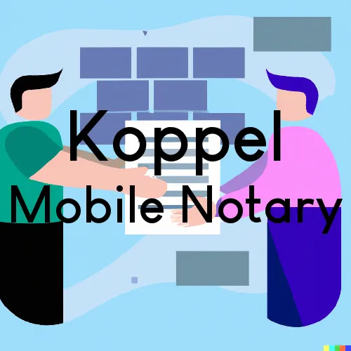 Koppel, PA Mobile Notary Signing Agents in zip code area 16136