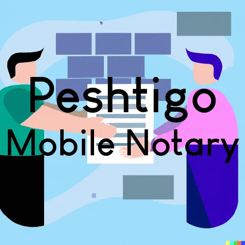 Peshtigo, WI Mobile Notary Signing Agents in zip code area 54157