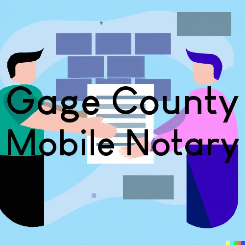 Gage County, Nebraska Mobile Notary Agent “Gotcha Good“